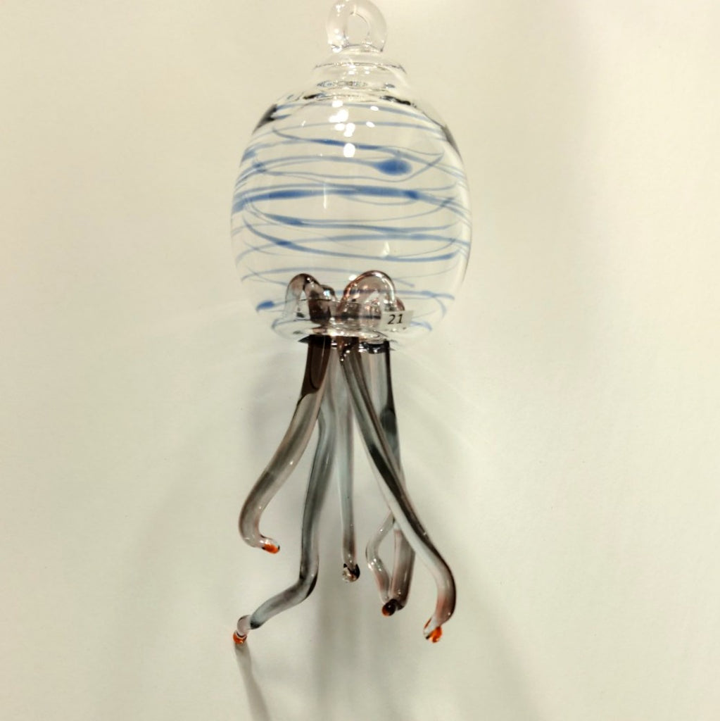 21b 21 Jellyfish Ornament by Otter Rotolante Glass
