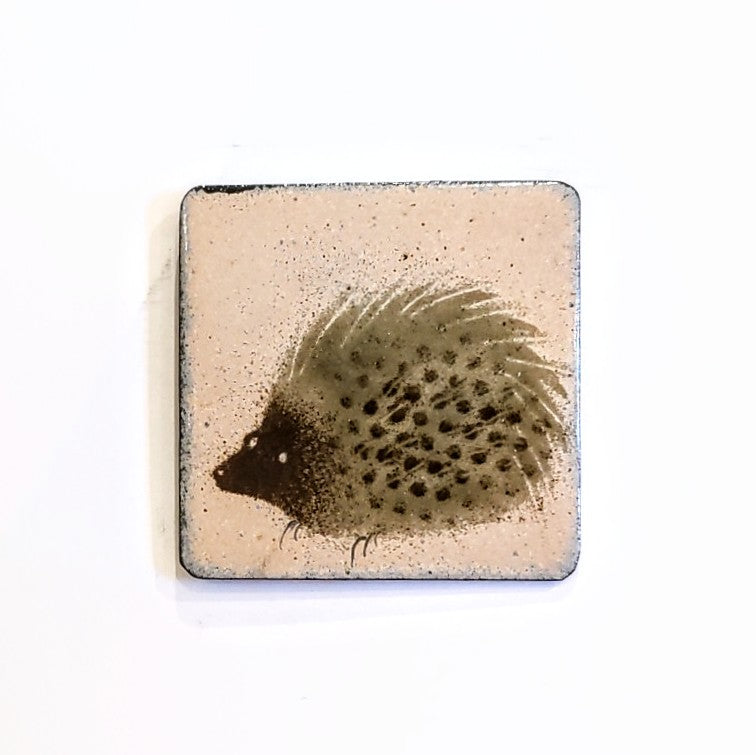 Enamel fridge magnet by Margot Page,  hedgehog design