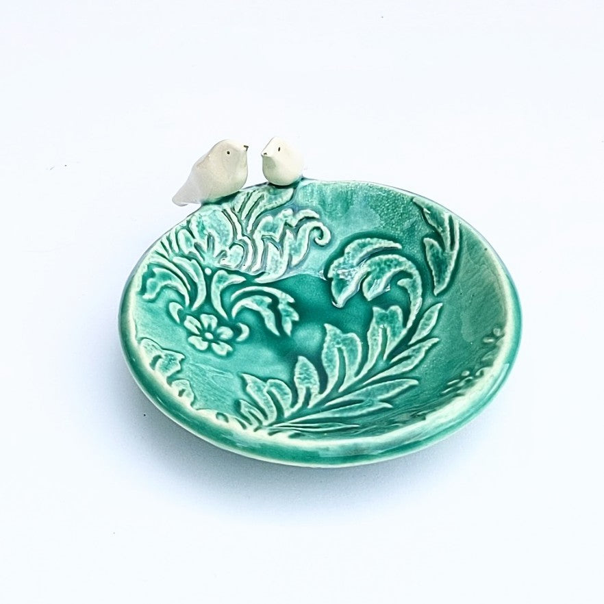 Emerald Bird Bowl, ceramic dish by All Fired up