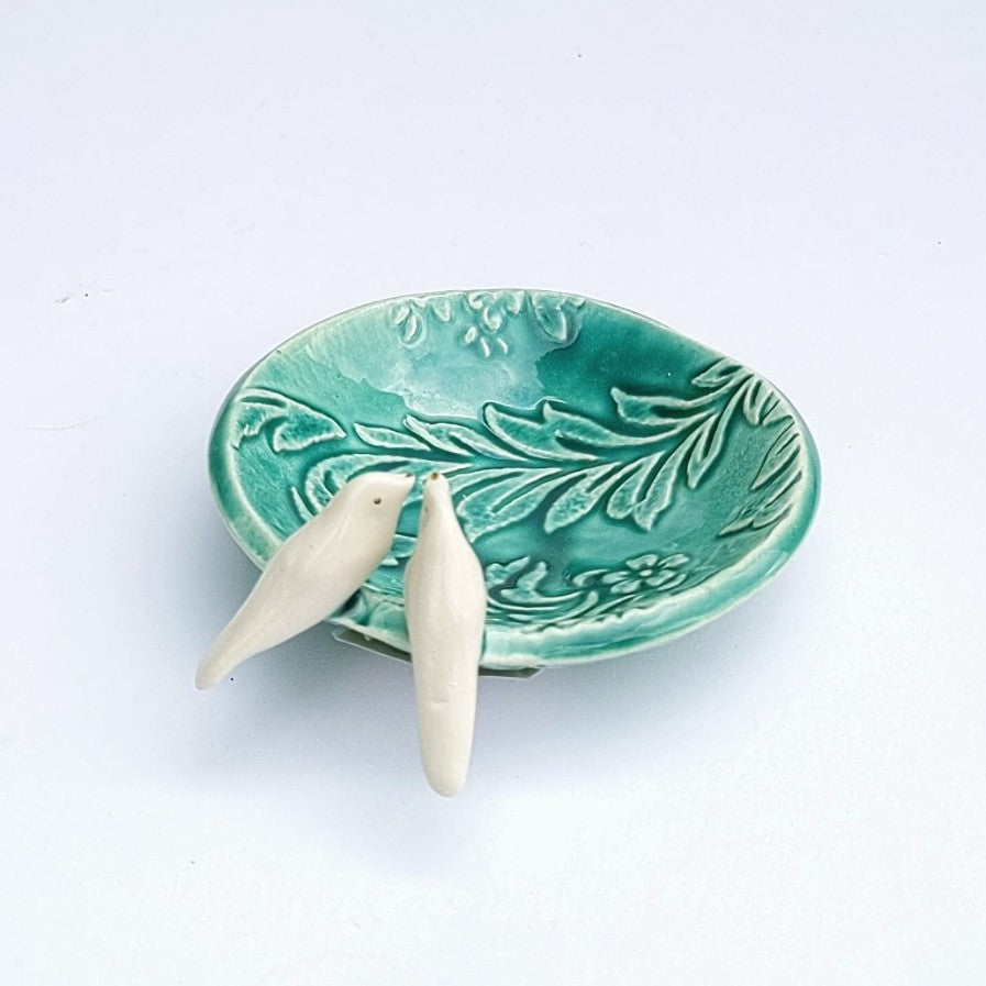 Emerald Bird Bowl, ceramic dish by All Fired up