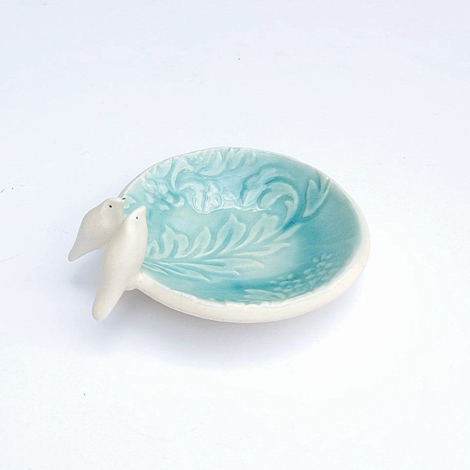 Seaglass Bird Bowl, ceramic dish by All Fired up