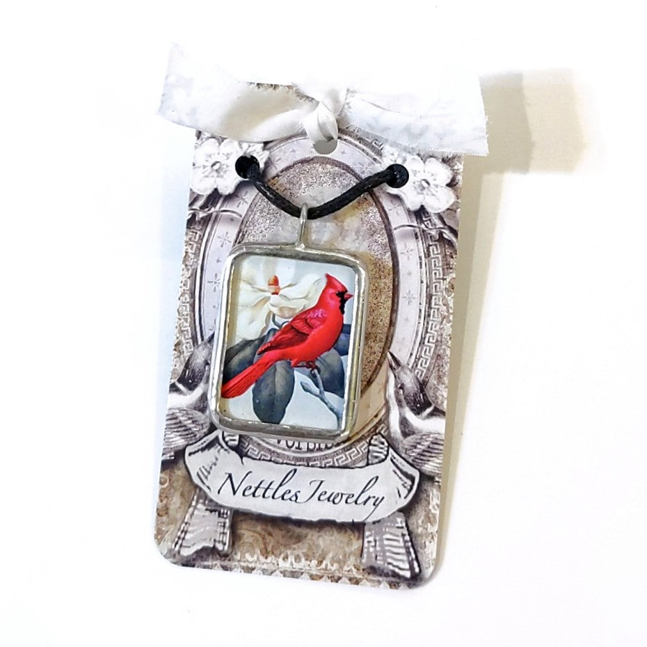 Cardinal reversible pendant by Nettles Jewelry