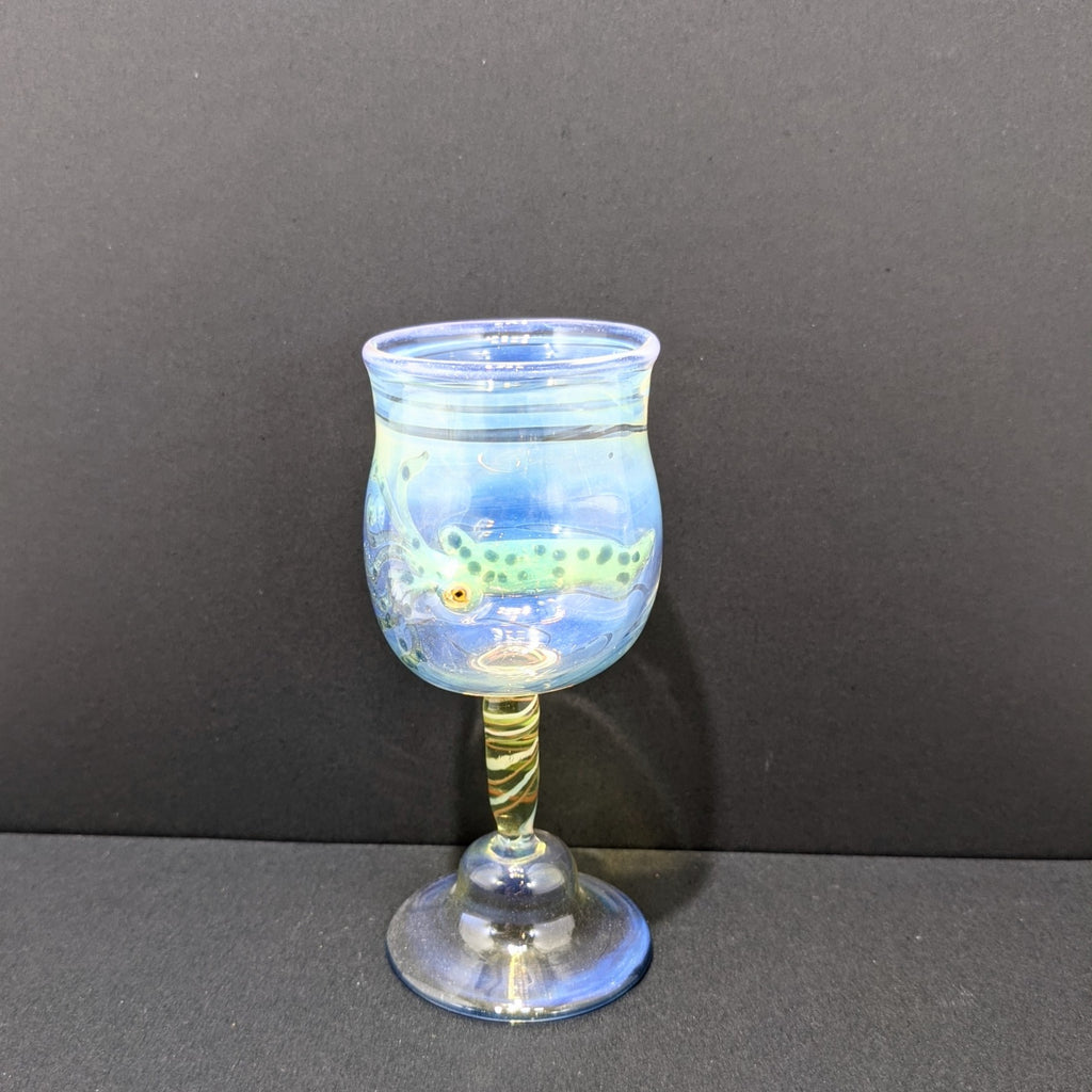 Sea creature design Cordial Glass, handblown by Otter Rotolante of OT Glass